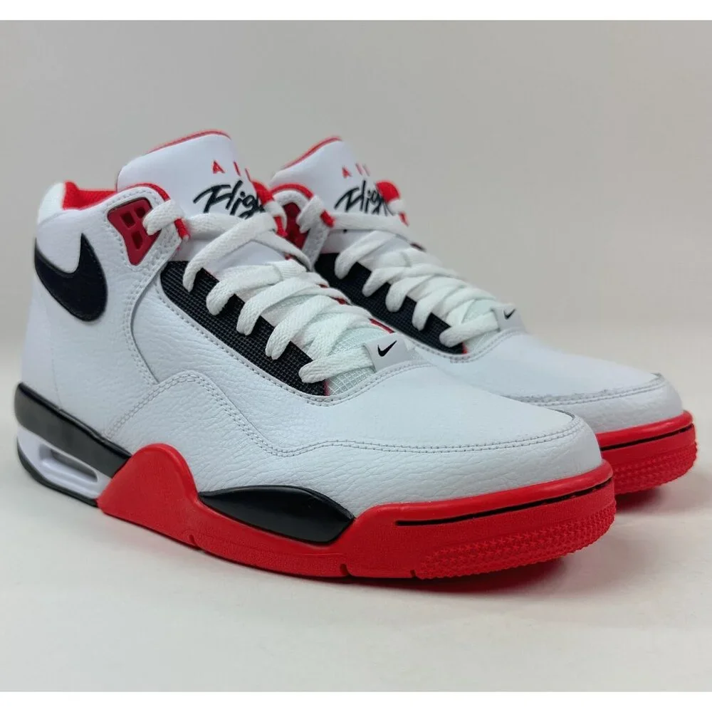 Nike Air Flight Legacy Mens 9 White Black Basketball Shoes Sneakers BQ4212-100 - Picture 2 of 9